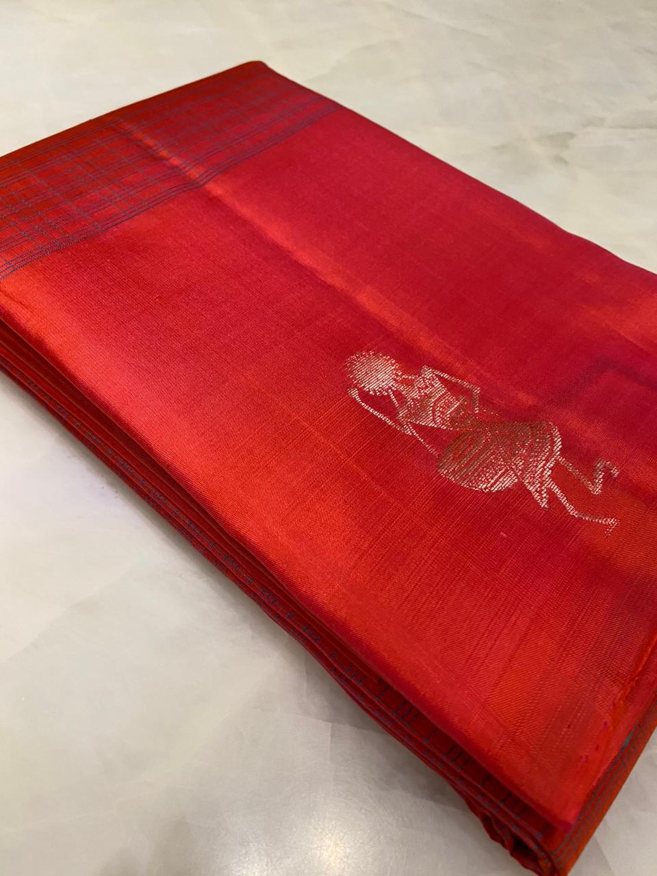 Pure Zari handloom Kanjeevaram silk mark certified saree - Kanjeevaram Silk Mandir