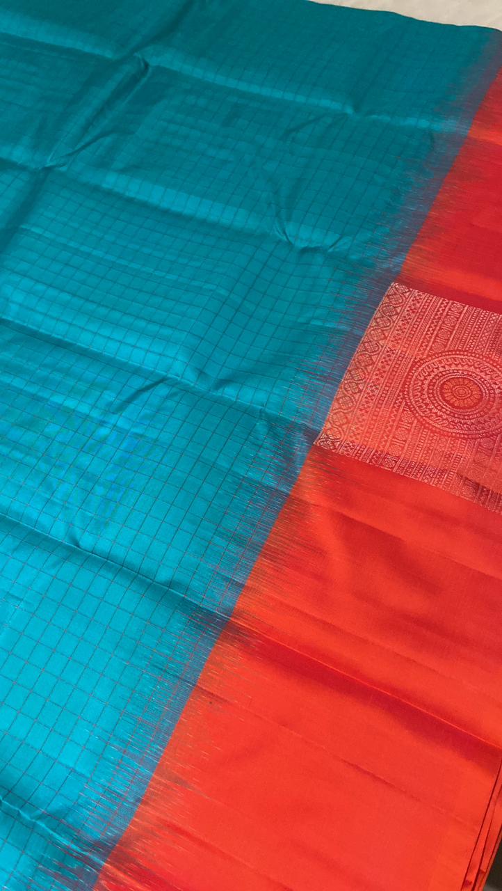 Pure Zari handloom Kanjeevaram silk mark certified saree - Kanjeevaram Silk Mandir