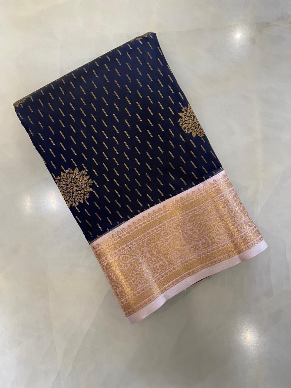 Pure Zari handloom Kanjeevaram silk mark certified saree - Kanjeevaram Silk Mandir