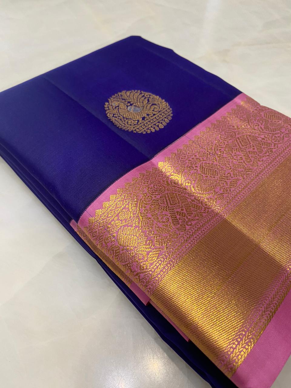 Pure Zari handloom Kanjeevaram silk mark certified saree - Kanjeevaram Silk Mandir