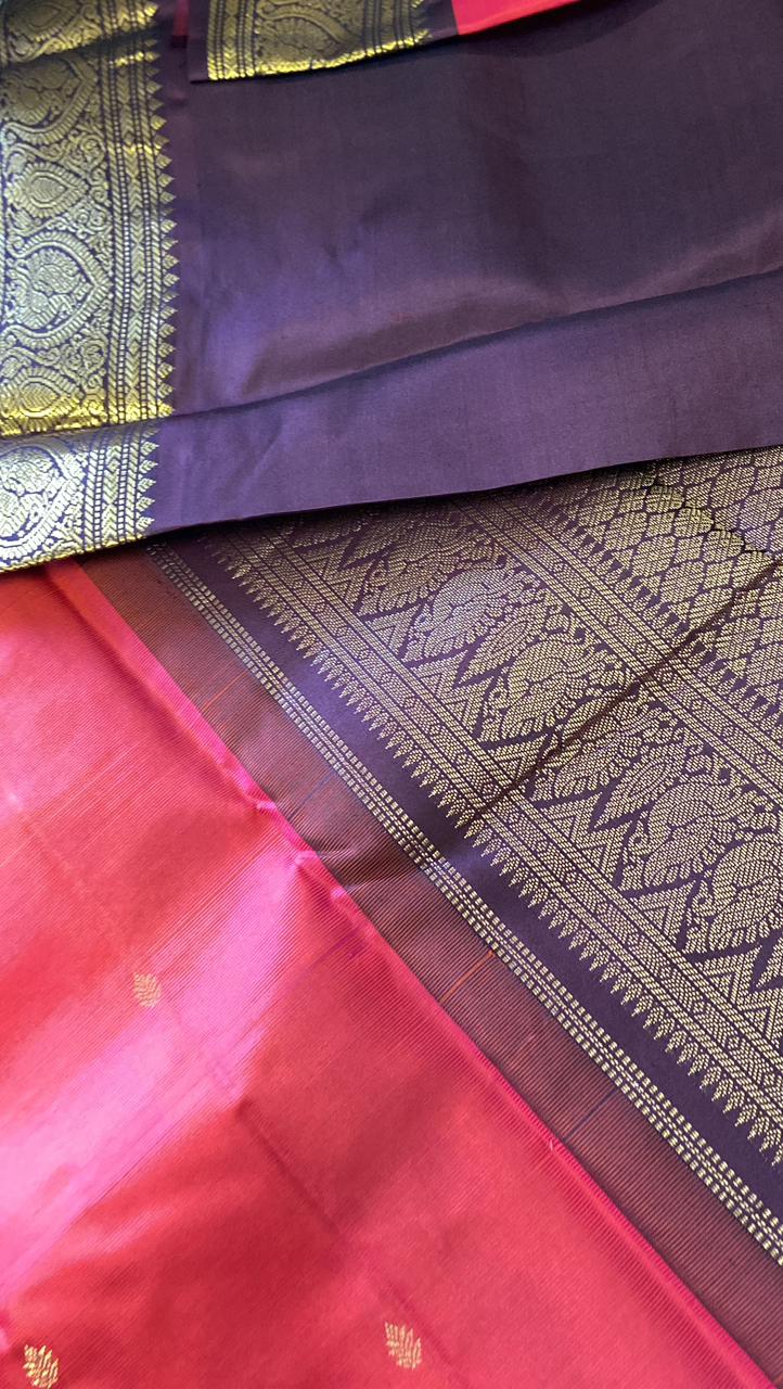 Pure Zari handloom Kanjeevaram silk mark certified saree - Kanjeevaram Silk Mandir