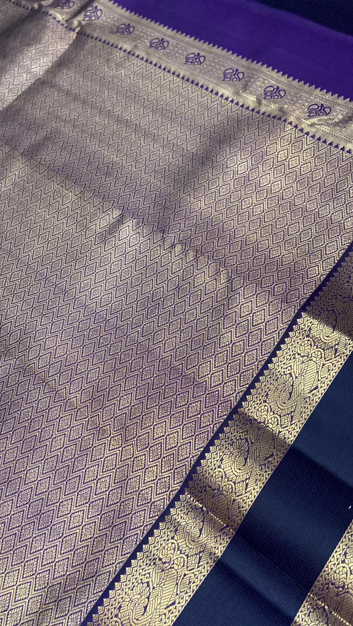 Pure Zari handloom Kanjeevaram silk mark certified saree - Kanjeevaram Silk Mandir