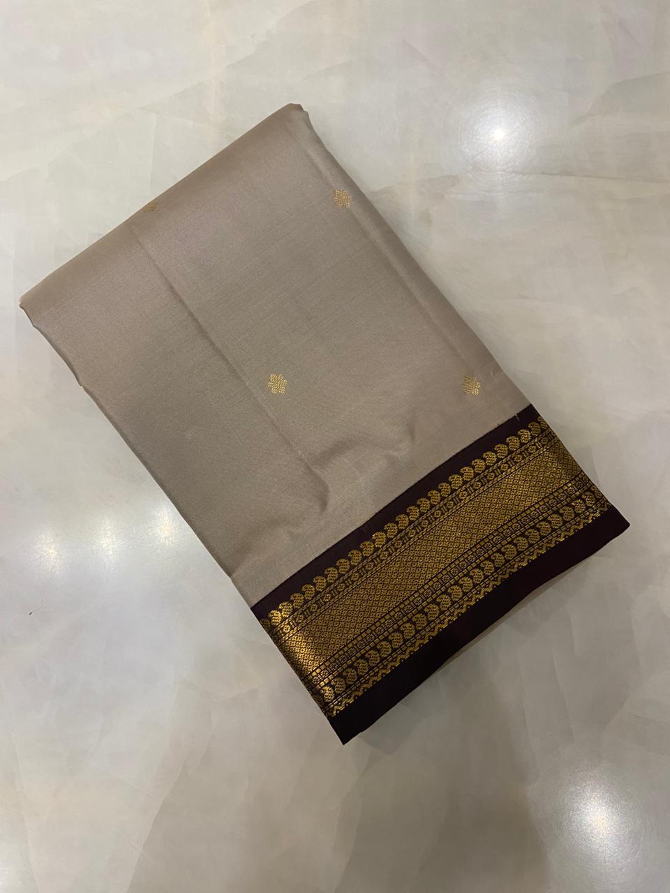 Pure Zari handloom Kanjeevaram silk mark certified saree - Kanjeevaram Silk Mandir
