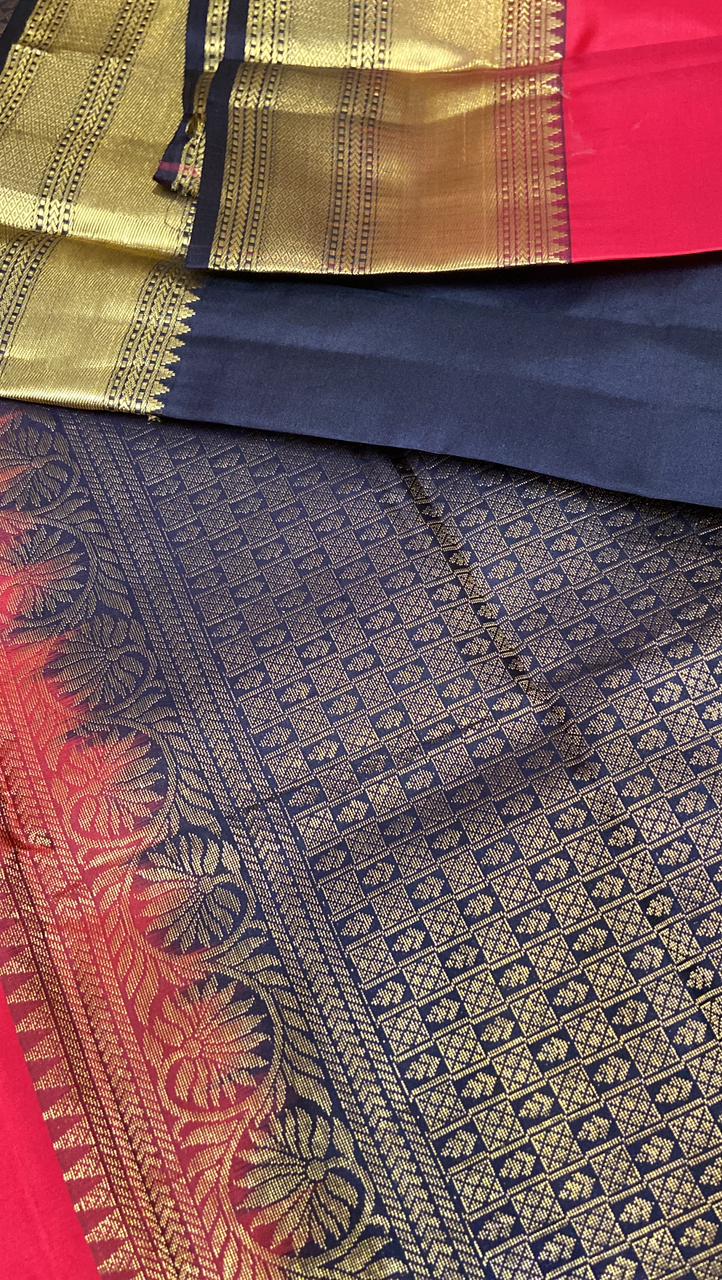 Pure Zari handloom Kanjeevaram silk mark certified saree - Kanjeevaram Silk Mandir