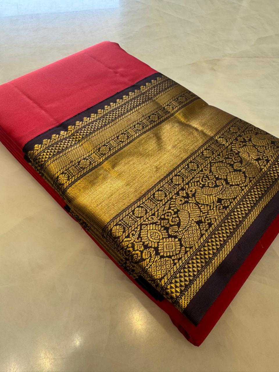 Pure zari handloom Kanjeevaram silk mark certified saree - Kanjeevaram Silk Mandir