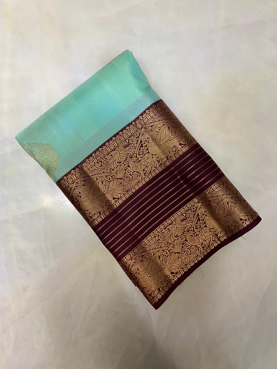 Pure Zari handloom Kanjeevaram silk mark certified saree - Kanjeevaram Silk Mandir