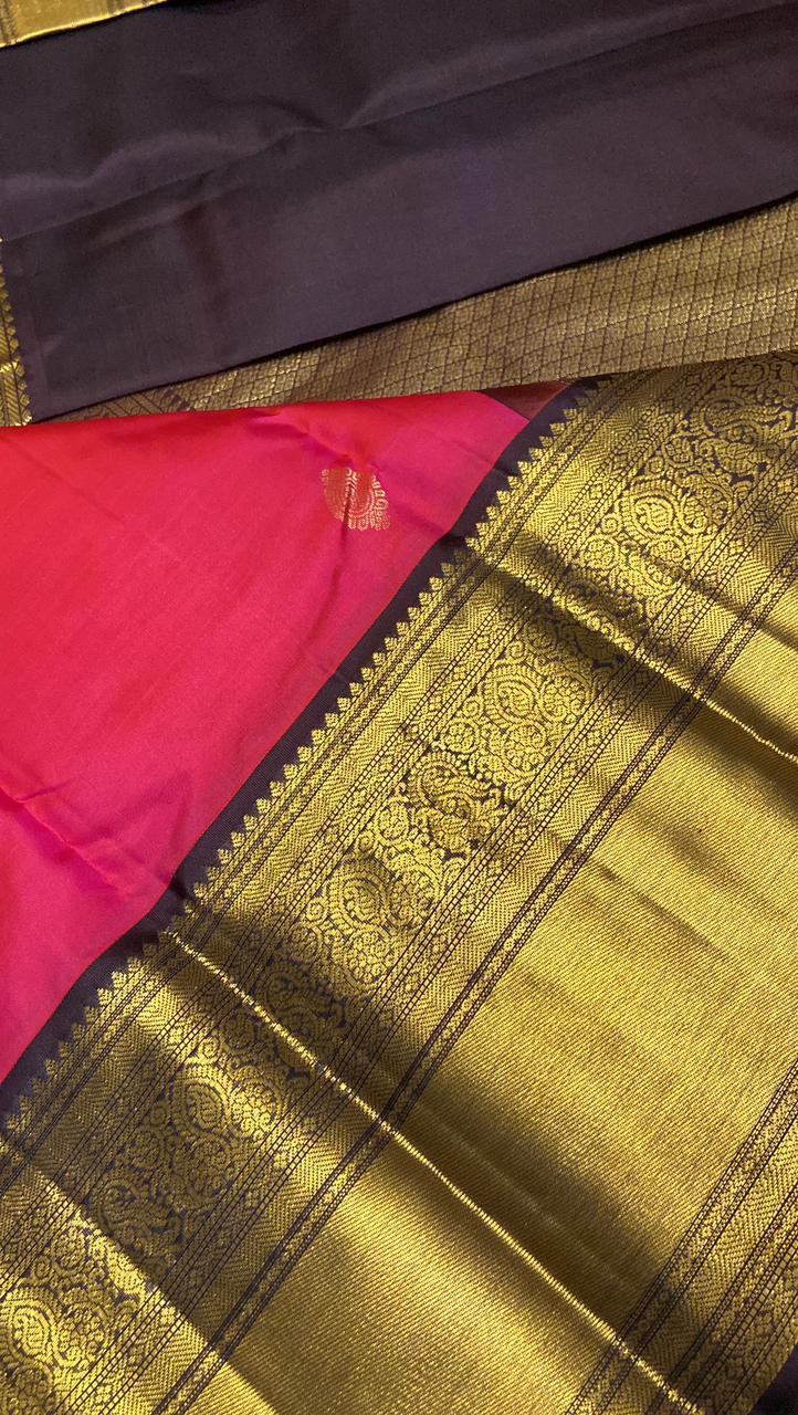 Pure Zari handloom Kanjeevaram silk mark certified saree - Kanjeevaram Silk Mandir