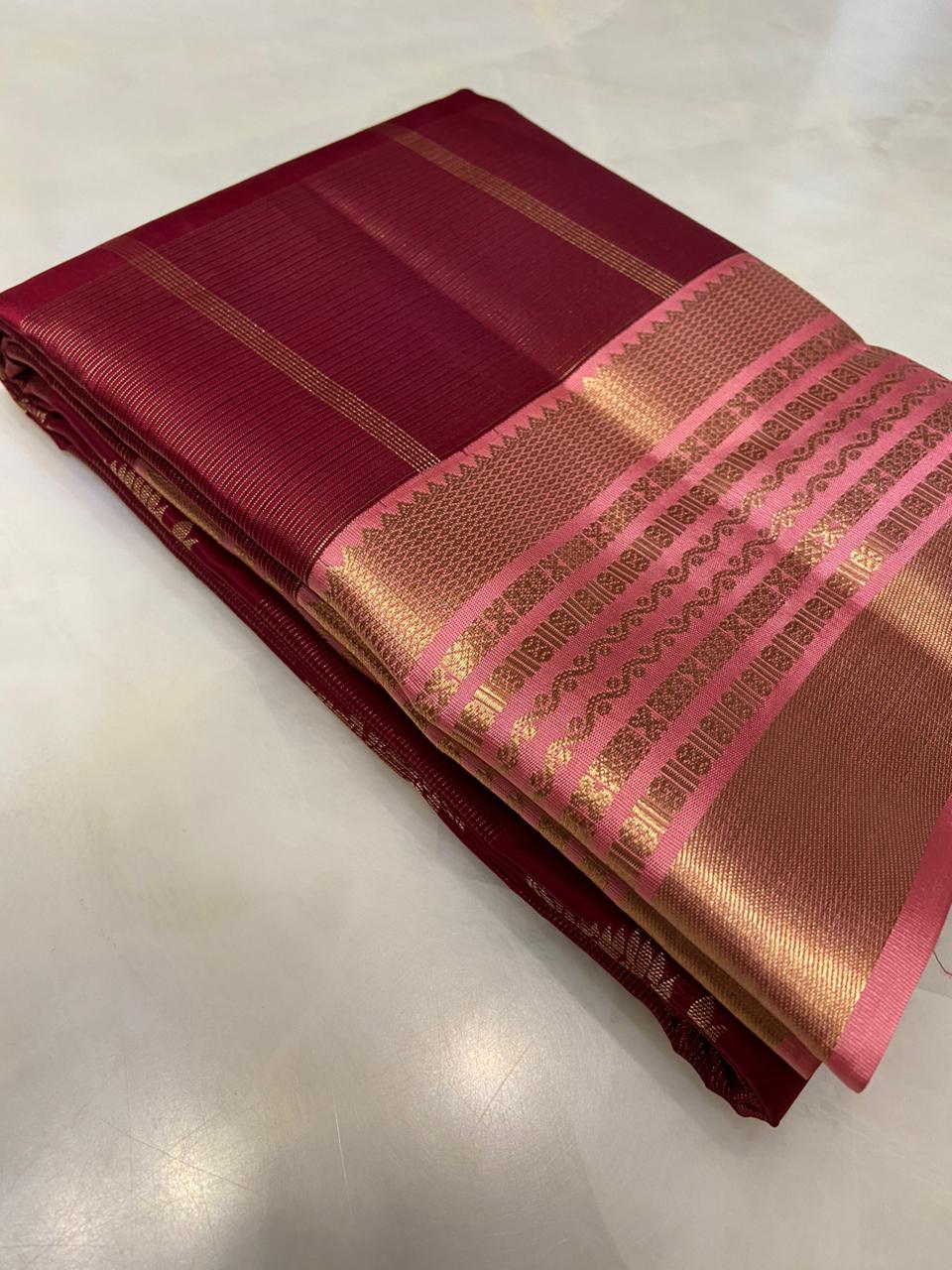 Pure Zari handloom Kanjeevaram silk mark certified saree - Kanjeevaram Silk Mandir