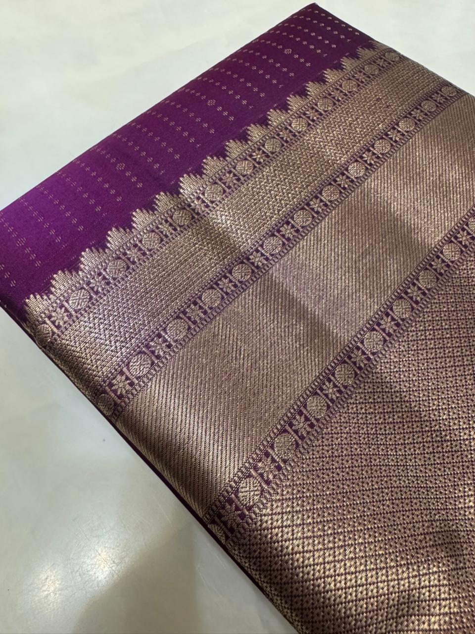 Pure zari handloom Kanjeevaram silk mark certified saree - Kanjeevaram Silk Mandir