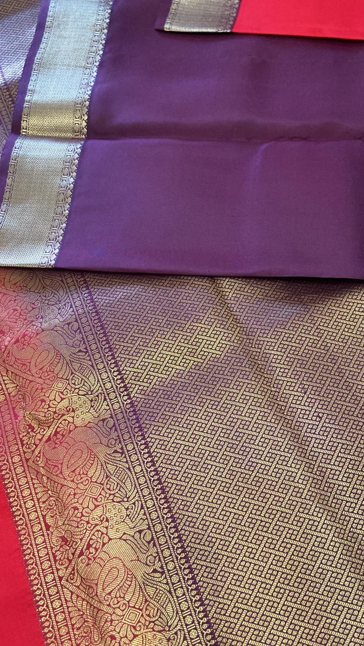 Pure Zari handloom Kanjeevaram silk mark certified saree - Kanjeevaram Silk Mandir
