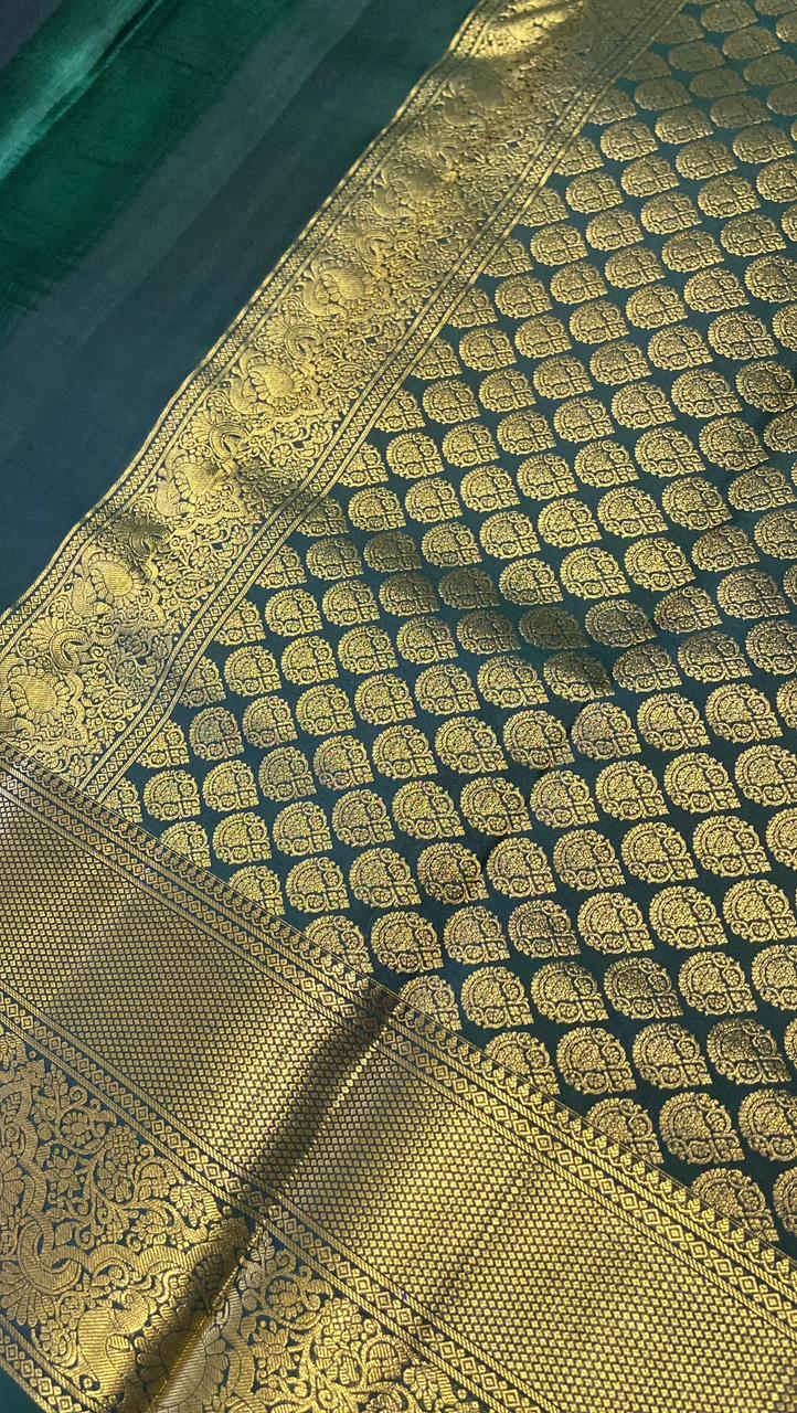 Pure Zari handloom Kanjeevaram silk mark certified saree - Kanjeevaram Silk Mandir