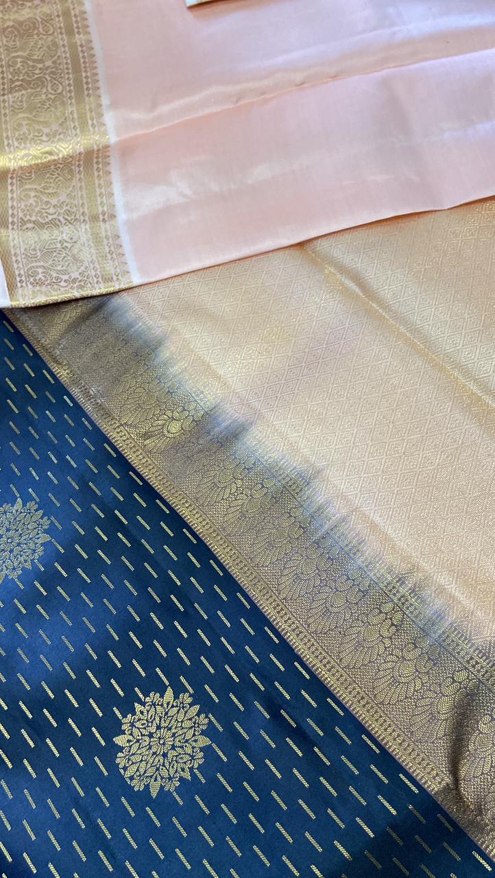 Pure Zari handloom Kanjeevaram silk mark certified saree - Kanjeevaram Silk Mandir