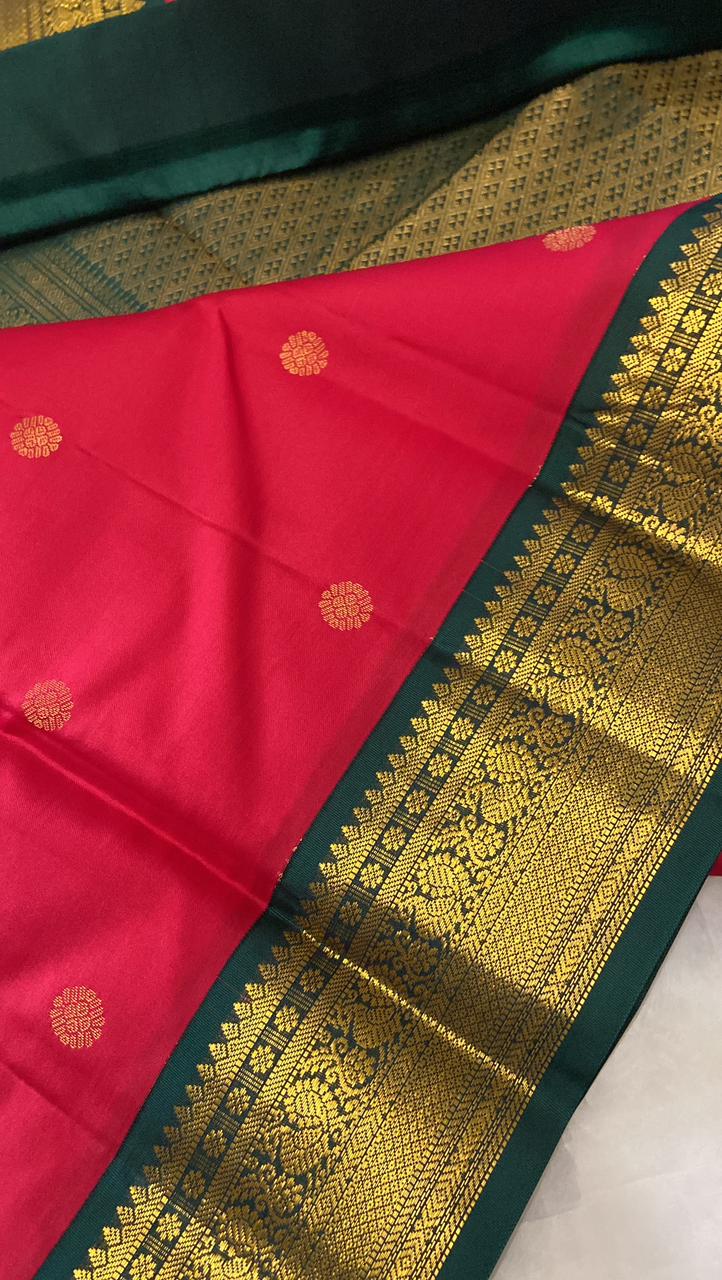 Pure Zari handloom Kanjeevaram silk mark certified saree - Kanjeevaram Silk Mandir
