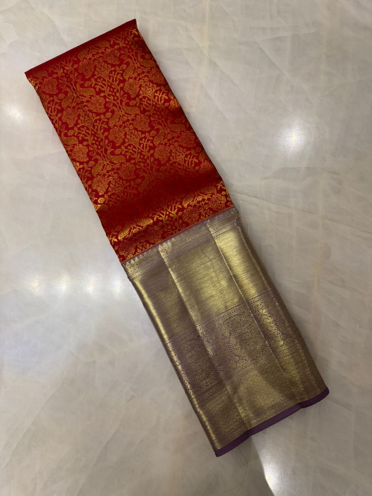 Pure Zari handloom Kanjeevaram silk mark certified saree - Kanjeevaram Silk Mandir