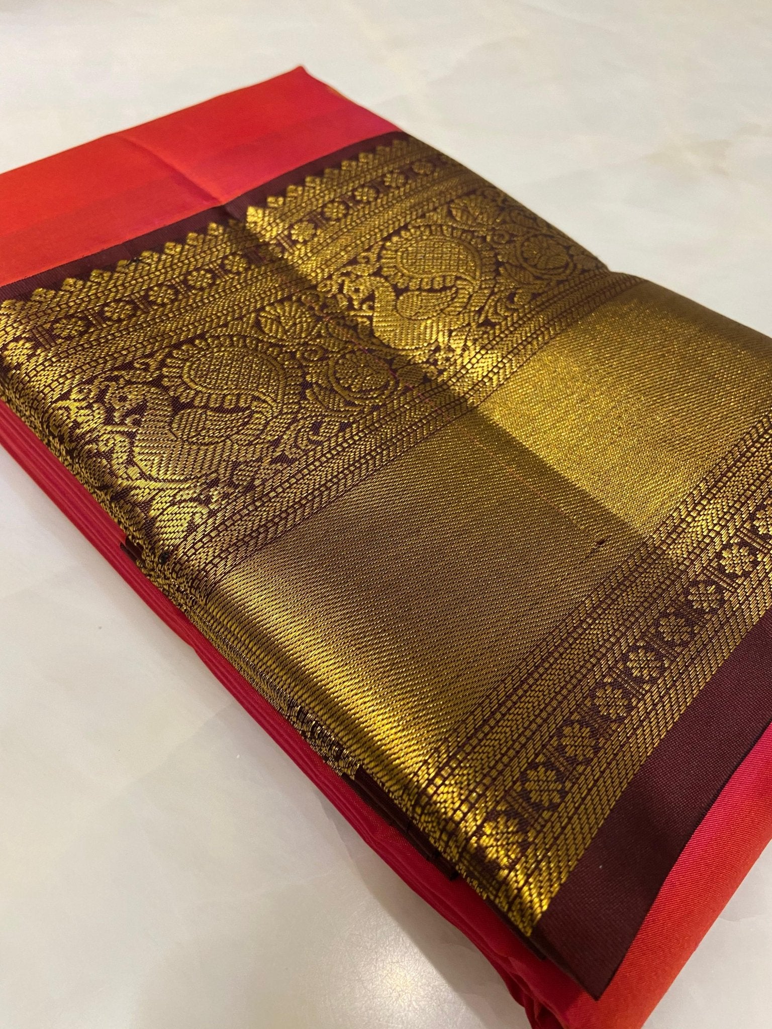 Pure Zari handloom Kanjeevaram silk mark certified saree - Kanjeevaram Silk Mandir