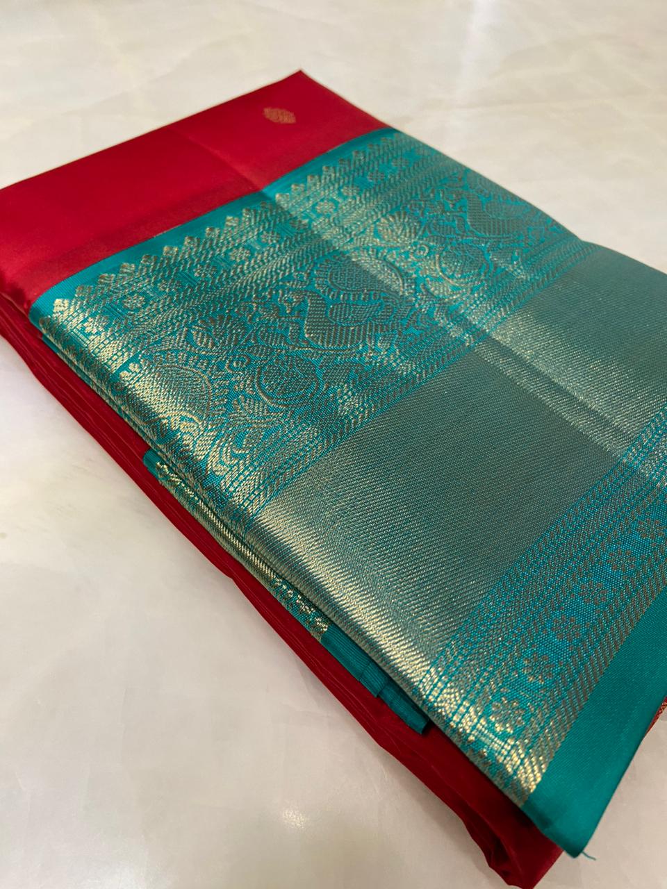 Pure zari handloom Kanjeevaram silk mark certified saree - Kanjeevaram Silk Mandir