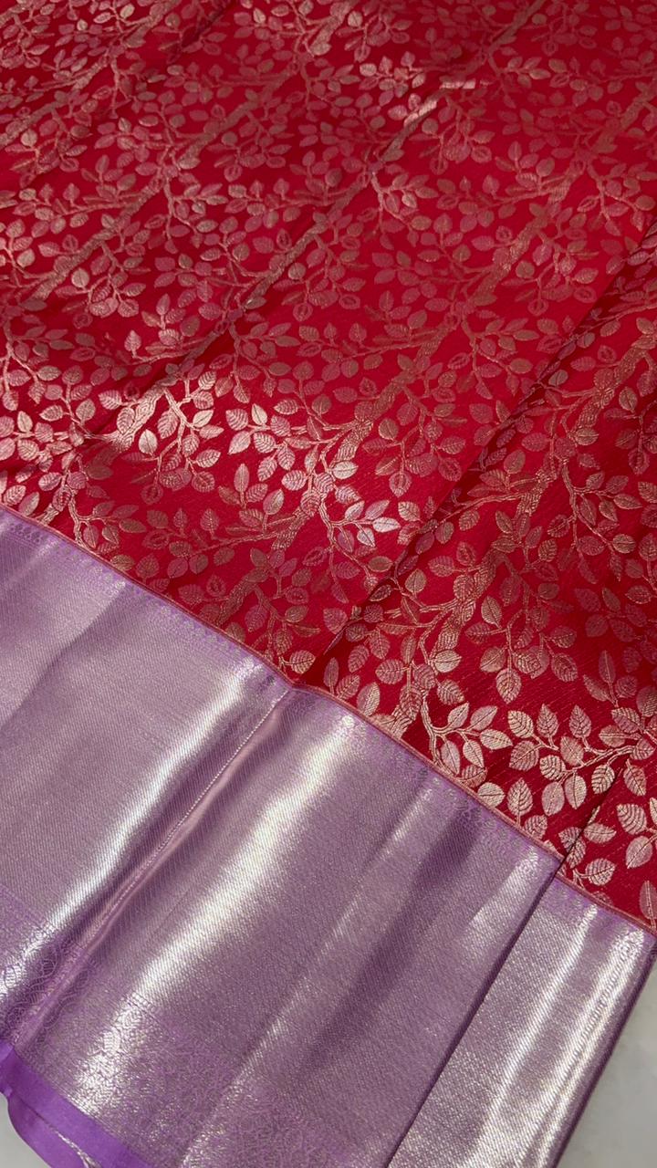 Pure Zari handloom Kanjeevaram silk mark certified saree - Kanjeevaram Silk Mandir
