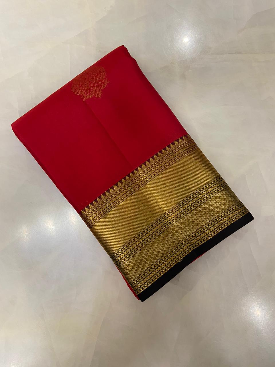Pure Zari handloom Kanjeevaram silk mark certified saree - Kanjeevaram Silk Mandir