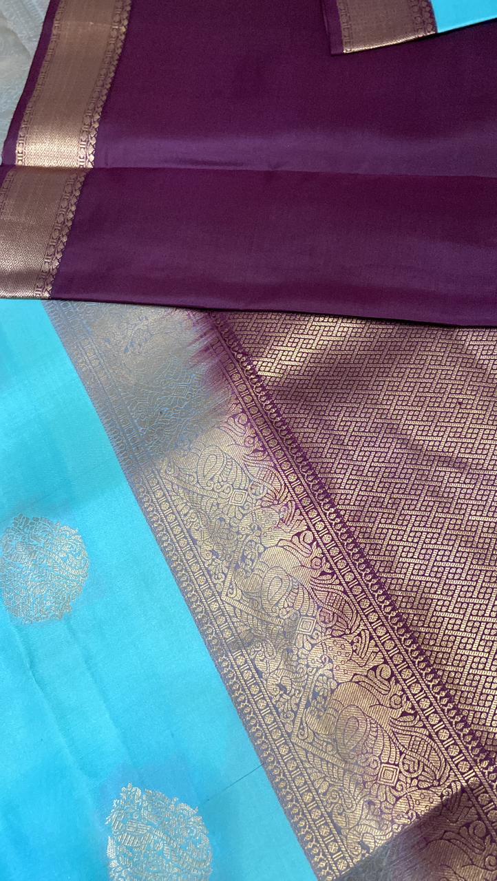 Pure Zari handloom Kanjeevaram silk mark certified saree - Kanjeevaram Silk Mandir