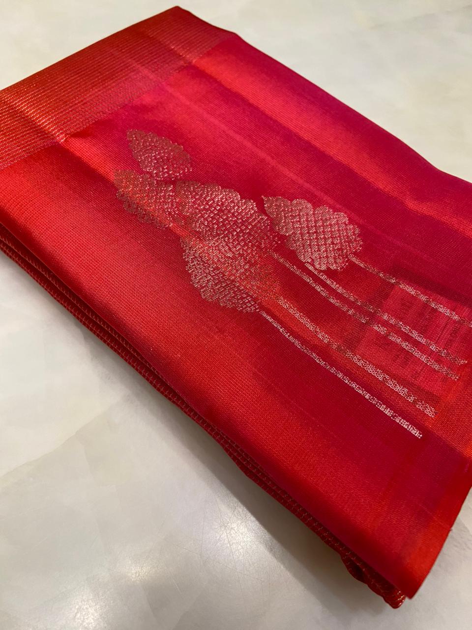 Pure Zari handloom Kanjeevaram silk mark certified saree - Kanjeevaram Silk Mandir
