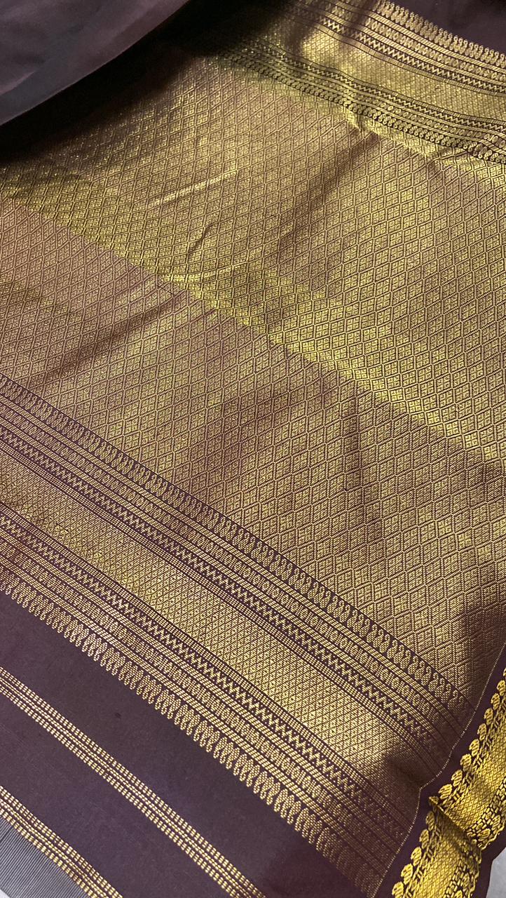 Pure Zari handloom Kanjeevaram silk mark certified saree - Kanjeevaram Silk Mandir
