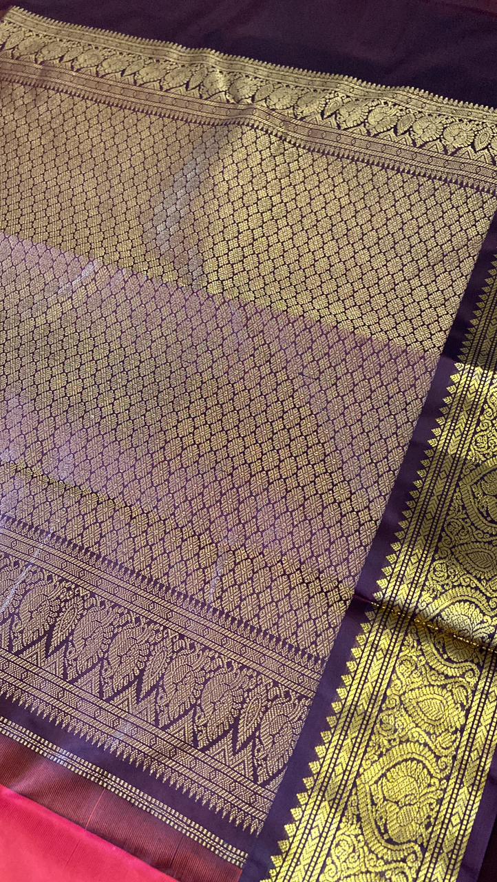 Pure Zari handloom Kanjeevaram silk mark certified saree - Kanjeevaram Silk Mandir