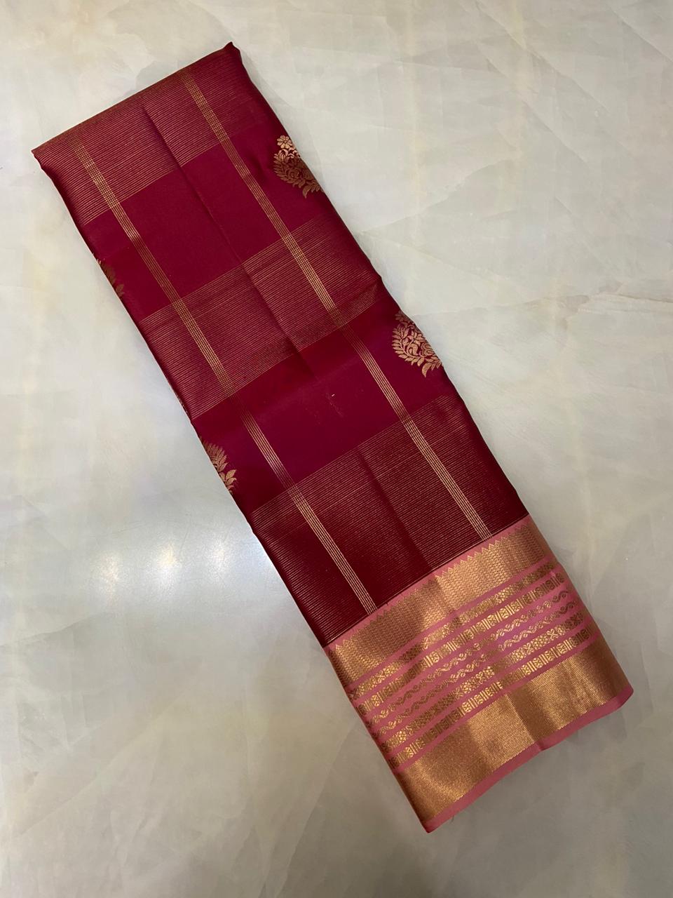 Pure Zari handloom Kanjeevaram silk mark certified saree - Kanjeevaram Silk Mandir