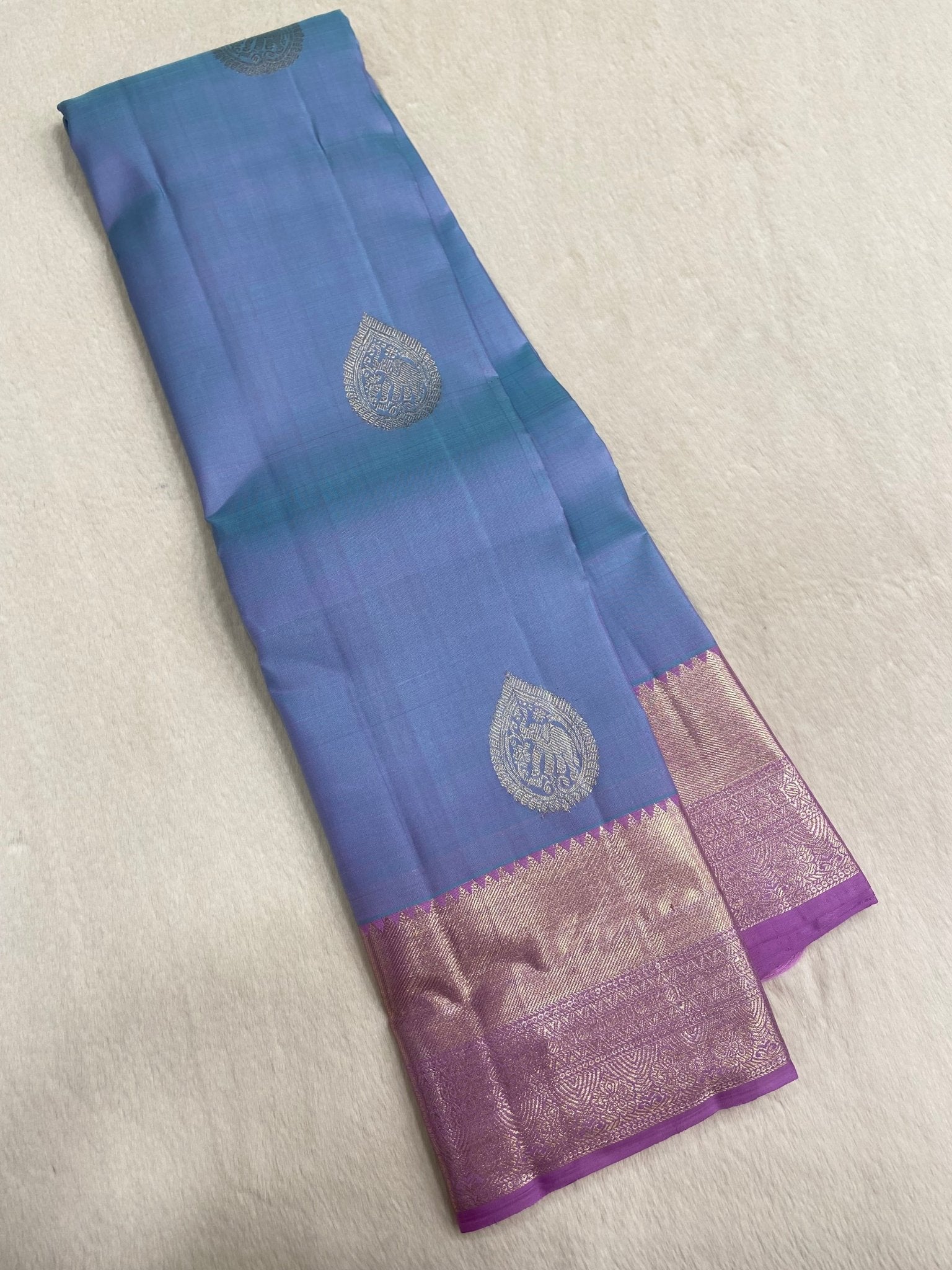 Pure zari handloom Kanjeevaram silk mark certified saree - Kanjeevaram Silk Mandir