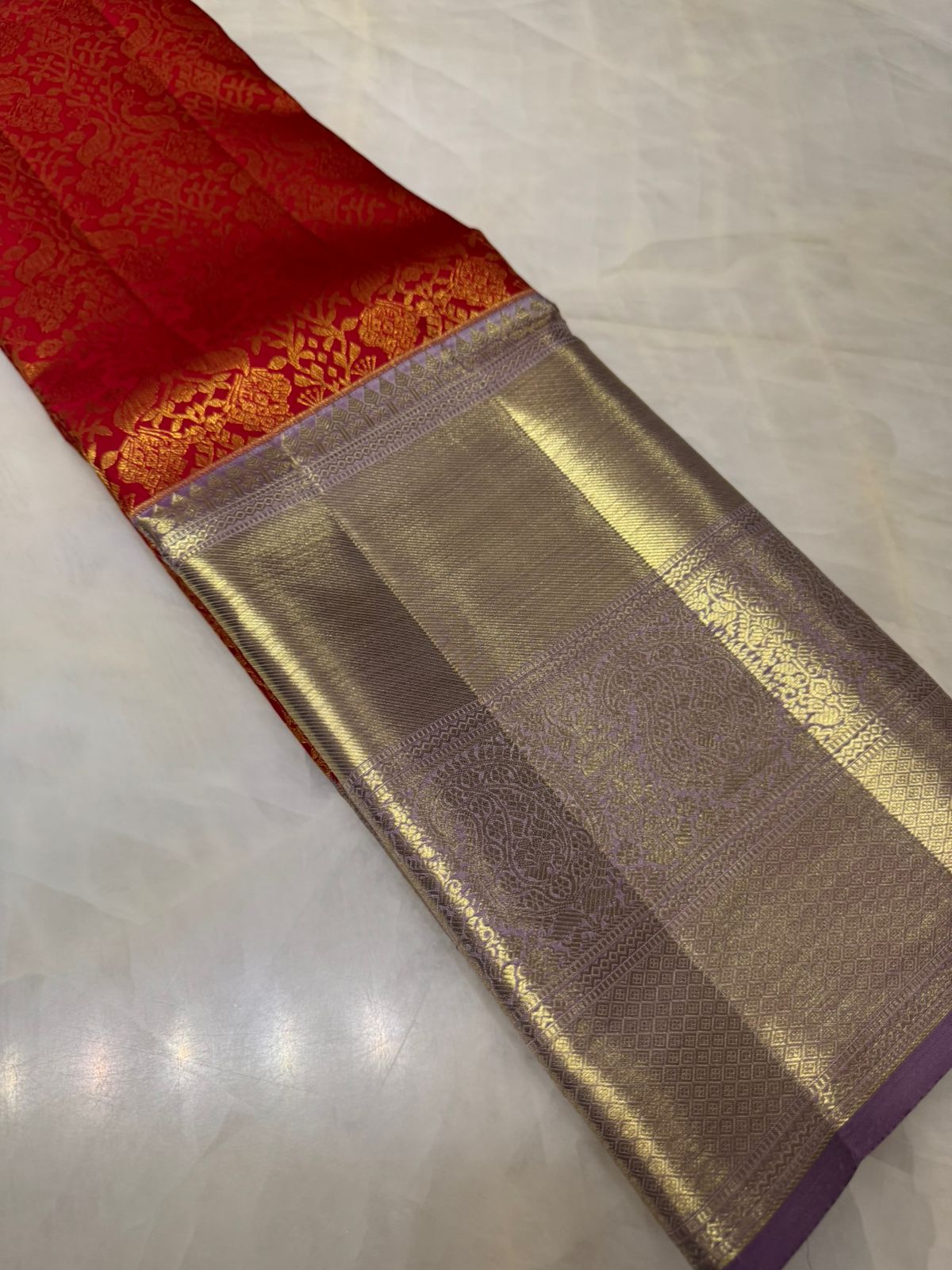 Pure Zari handloom Kanjeevaram silk mark certified saree - Kanjeevaram Silk Mandir