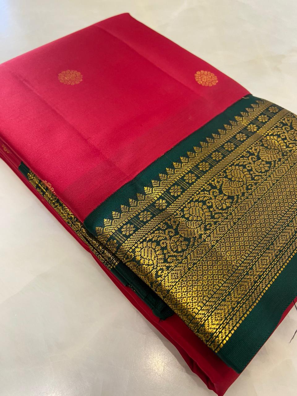 Pure Zari handloom Kanjeevaram silk mark certified saree - Kanjeevaram Silk Mandir