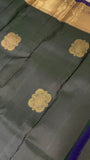 Pure Zari handloom Kanjeevaram silk mark certified saree (dark bottle green) - Kanjeevaram Silk Mandir