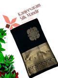 Pure Zari handloom Kanjeevaram silk mark certified saree (dark bottle green) - Kanjeevaram Silk Mandir