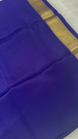 Pure crepe mysore silk saree silk mark certified 100 GSM