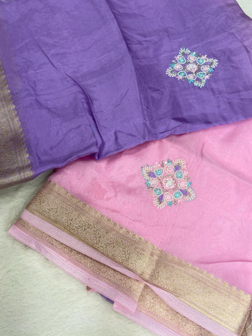 Premium dual tone organza saree