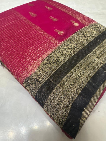 Premium quality wrinkle crepe silk saree