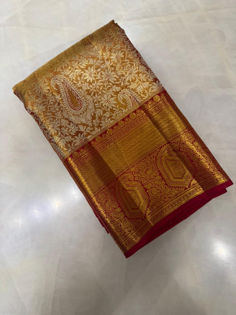 ‘The Rajnandini’ Kanjeevaram- Pure 1G zari handloom Kanjeevaram silk mark certified saree
