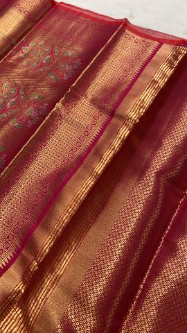 Pure mix bridal tissue semi silk saree
