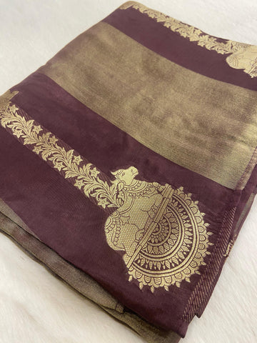 Premium Viscose Silk Saree(Coffee colour)