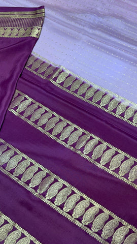 Pure Crepe Mysore Silk Certified Saree 120 GSM