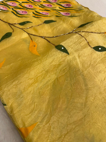 Premium crush organza saree