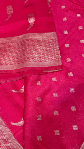 Premium soft Georgette (Reddish Pink)