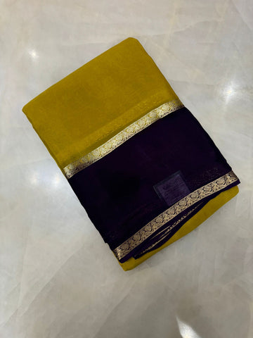 Pure wrinkle crepe silk saree💜