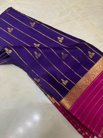 Pure crepe mysore silk saree silk mark certified 120 GSM