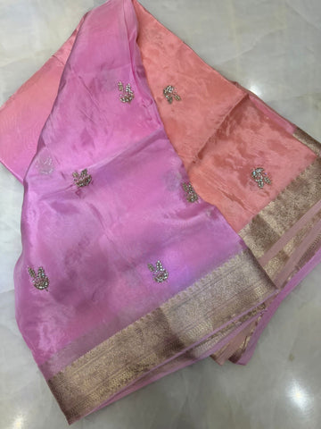 Premium dual tone organza saree