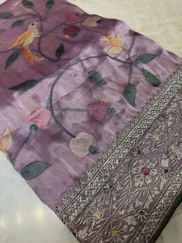 Pure tissue organza saree
