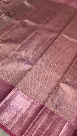Pure Kanjeevaram silk saree with meenakari weaves - Silk mark certified