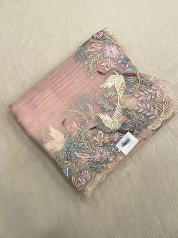 Pure Soft Organza Saree (peach)