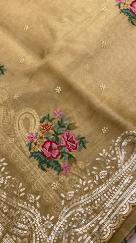 Pure tissue organza saree