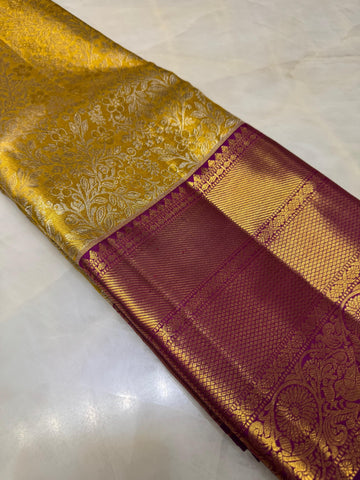 Pure handloom Kanjeevaram silk mark certified saree