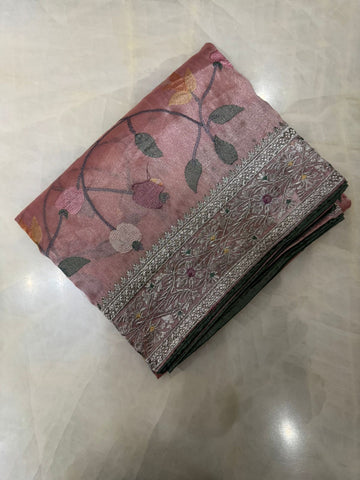 Pure tissue organza saree